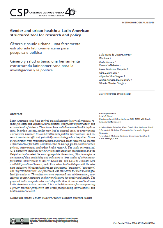 Gender and urban Health